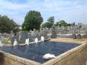 今枝家　防草シート　砂利まき (4)